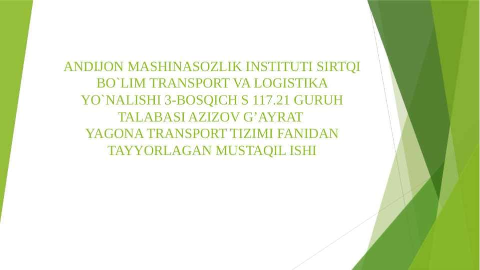 Dеngiz transporti tavsifi, yutuqlari va rivojlanish istiqbollari