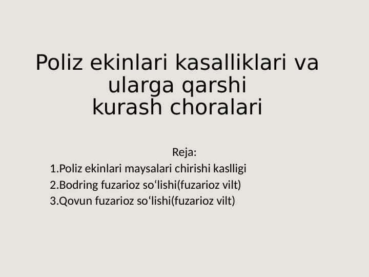 Poliz ekinlari kasalliklari