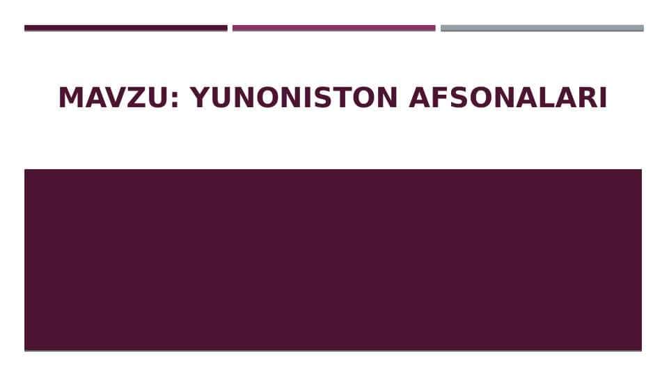 Yunoniston afsonalari