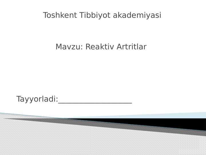 Reaktiv artrit