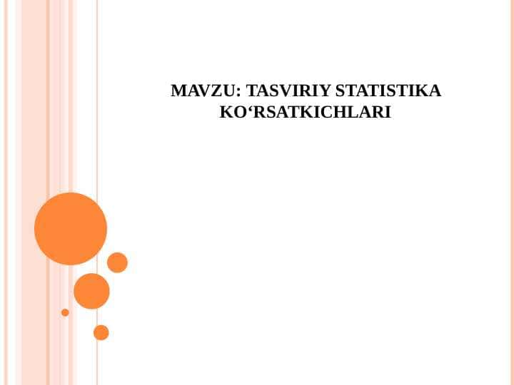 Tasviriy statistika ko‘rsatkichlari