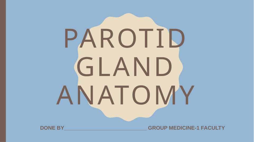 Parotid gland anatomy