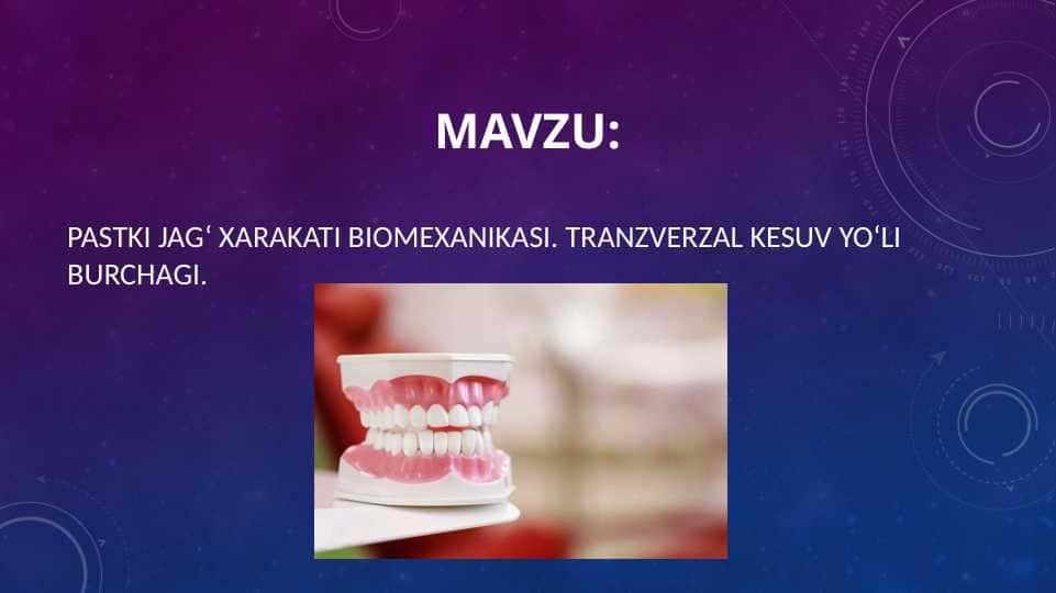 Pastki jag` xarakati biomexanikasi . Tranzverzal kesuv yo`li burchagi