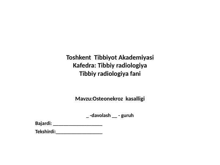 Osteonekroz kasalligi