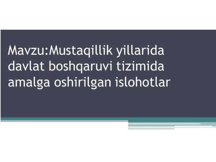 mustaqillik yilllarida amalga oshirilgan bosgqaruvdagi ishlar