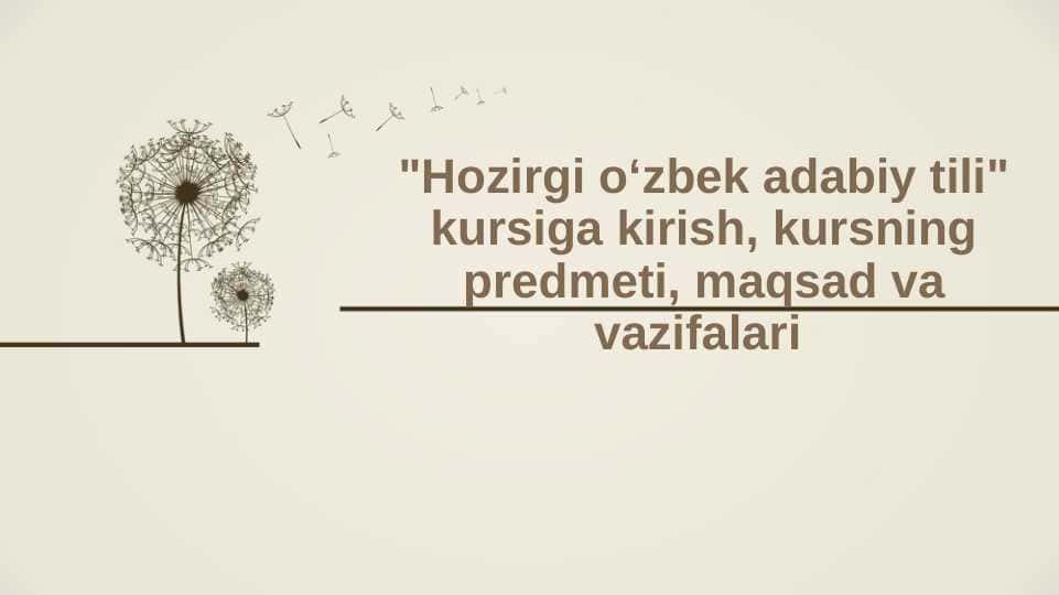 Hozirgi oʻzbek adabiy tili
