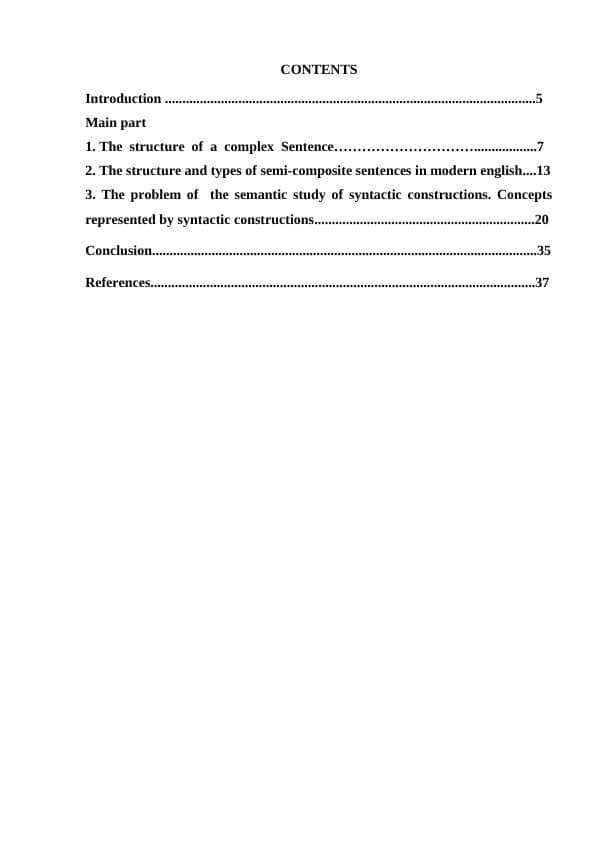 The structure of a complex Sentence