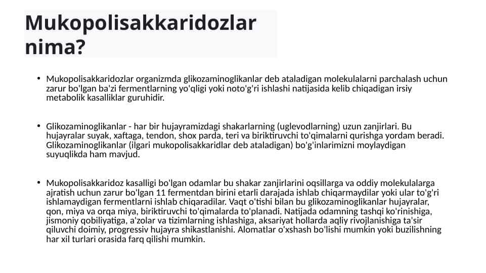 Mukopolisaxaridozlar
