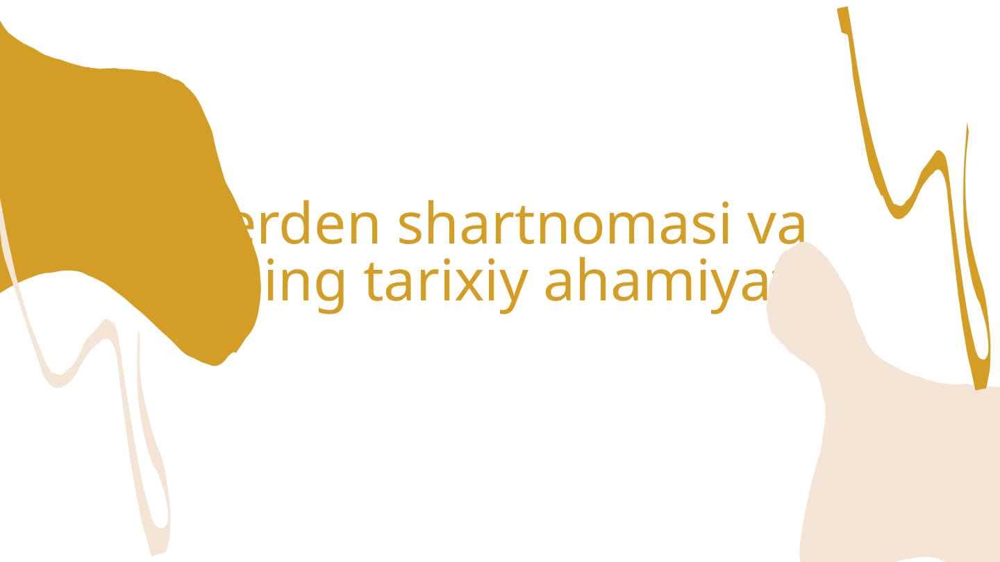 Verden shartnomasi va uning tarixiy ahamiyati