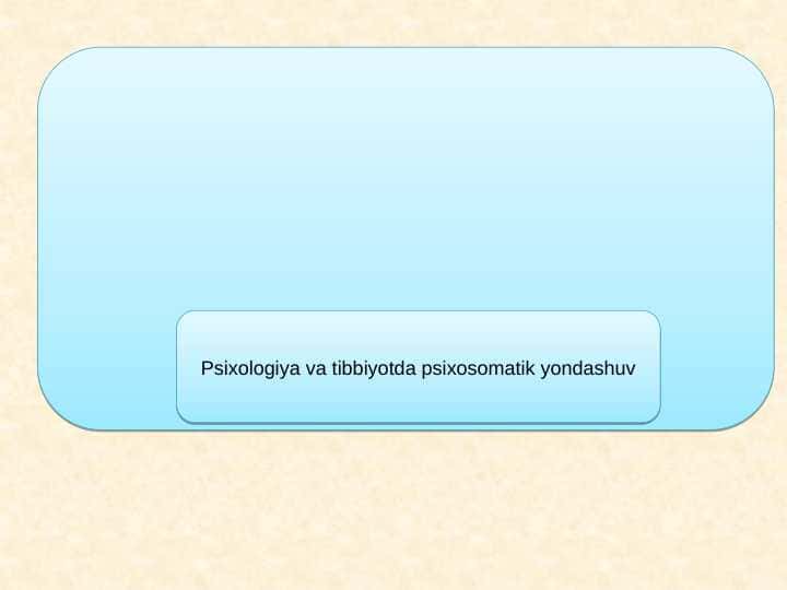 Psixologiya va tibbiyotda psixosomatik yondashuv