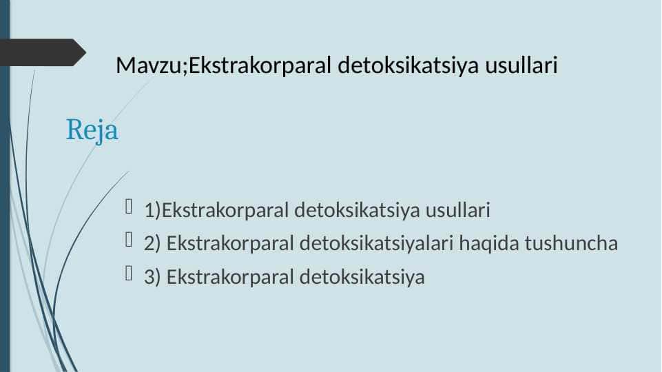 Ekstrakorparal detoksikatsiya usullari
