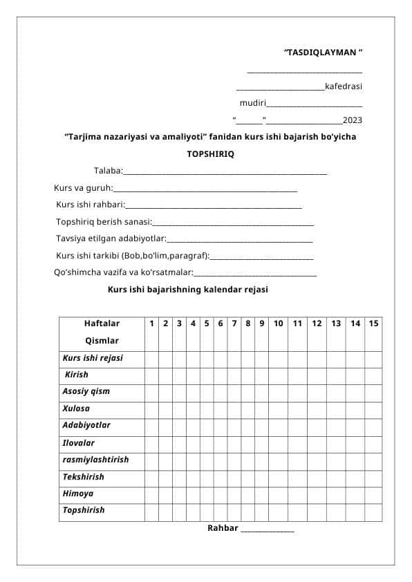 TARJIMANING ASOSIY TURLARI