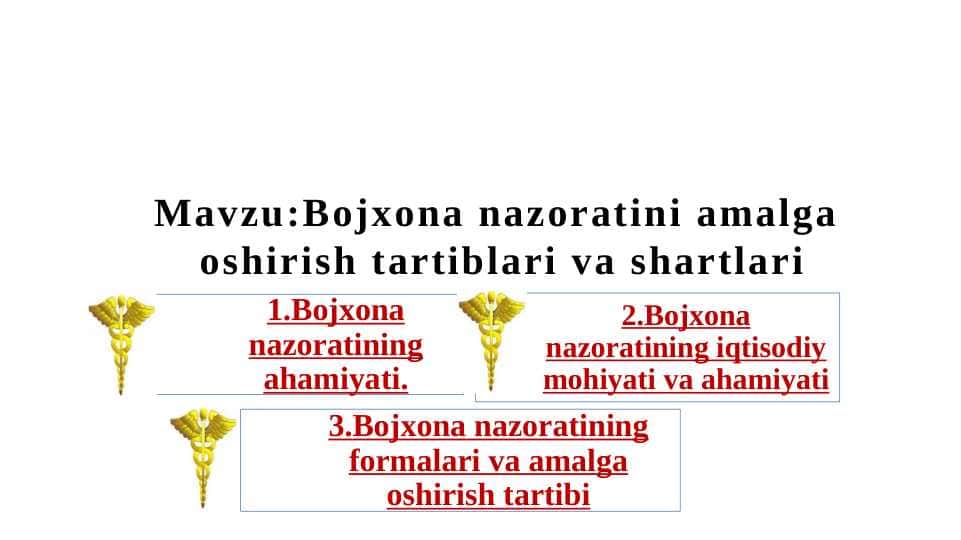 Bojxona nazoratini amalga oshirish tartiblari va shartlari