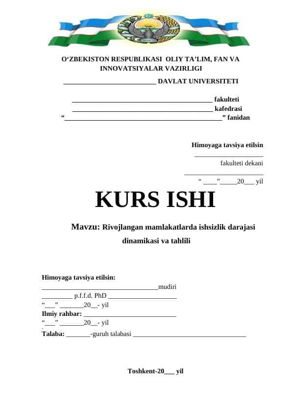 Rivojlangan mamlakatlarda ishsizlik darajasi dinamikasi va tahlili