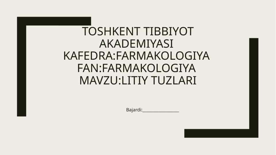 Litiy tuzlari