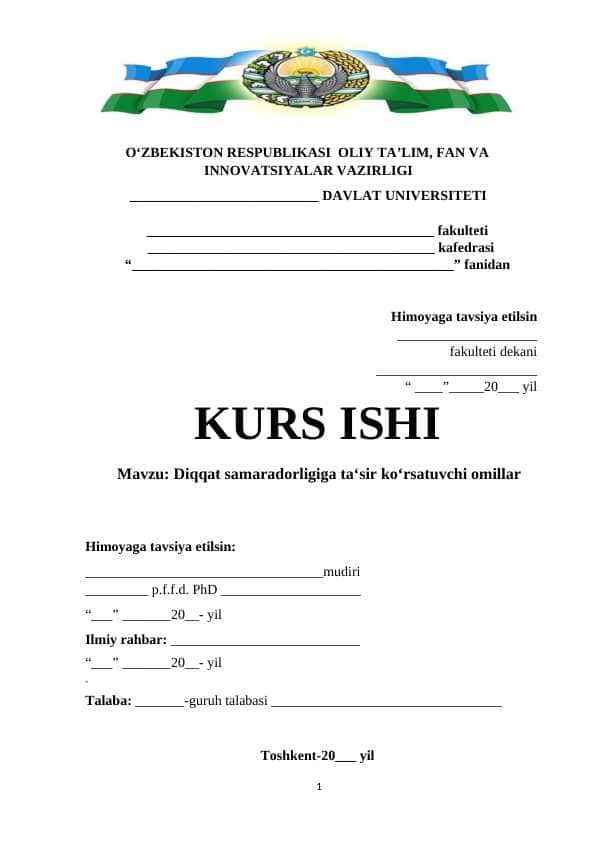 Diqqat samaradorligiga ta‘sir ko‘rsatuvchi omillar