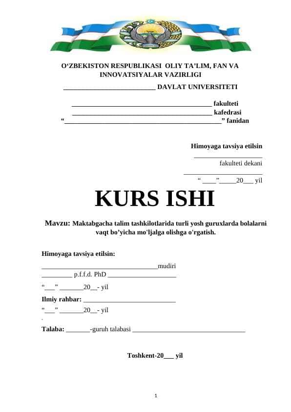 Maktabgacha talim tashkilotlarida turli yosh guruxlarda bolalarni vaqt bo’yicha mo'ljalga olishga o'rgatish