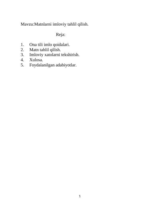 Matnlarni imloviy tahlil qilish