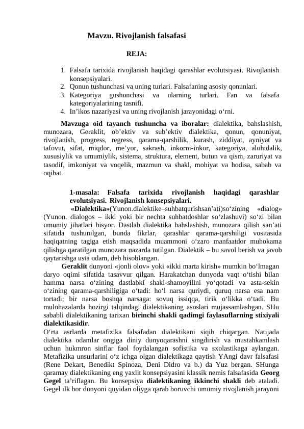 Rivojlanish falsafasi