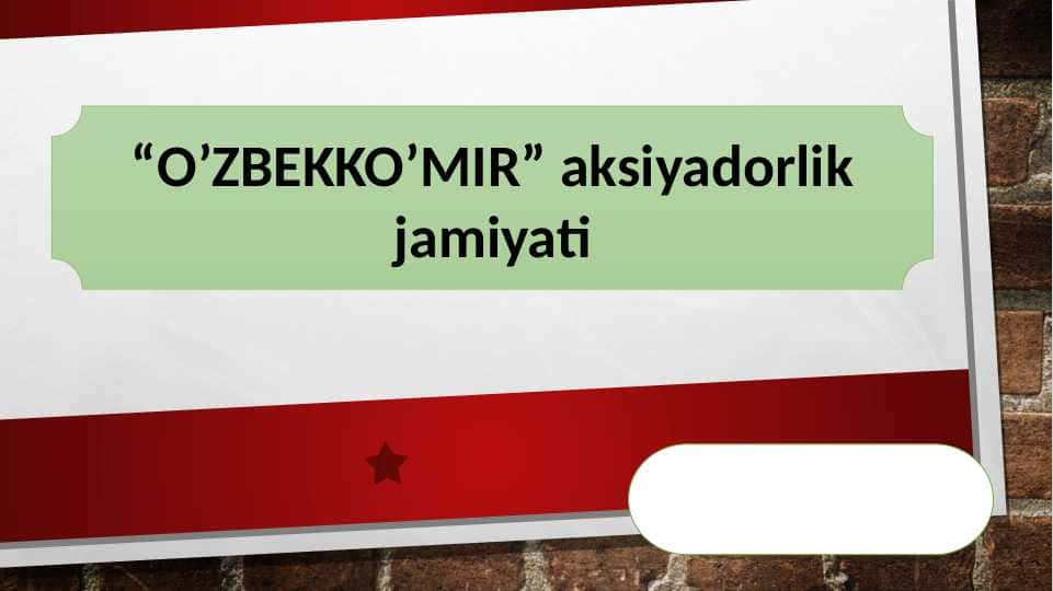 O’ZBEKKO’MIR aksiyadorlik jamiyati