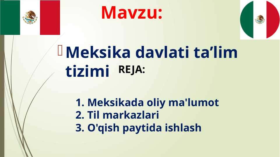 meksika davlati ta’lim tizimi
