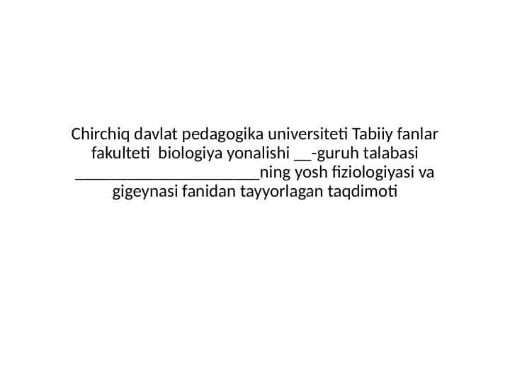 Ta’m bilish analizatorining tuzilishi va yoshga bogliq xususiyatlari