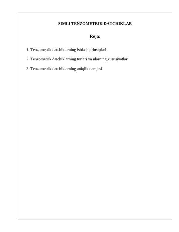 SIMLI TENZOMETRIK DATCHIKLAR