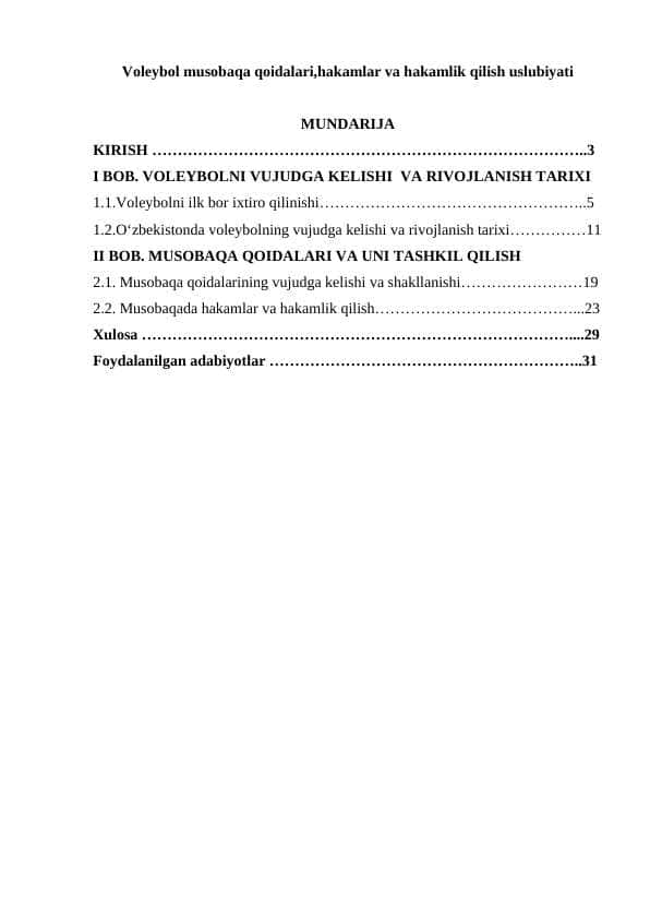 Voleybol musobaqa qoidalari,hakamlar va hakamlik qilish uslubiyati