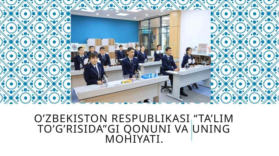 ta'lim to'g'risidagi qonun