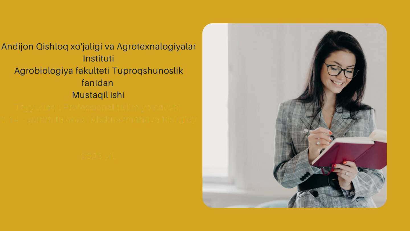 Tuproq kimyoviy tarkibi. Kimyoviy elementlar ularning birikmalari va o'simliklarga o'tishi.