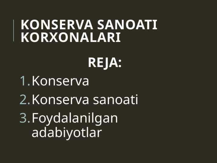 Konserva sanoati korxonalari