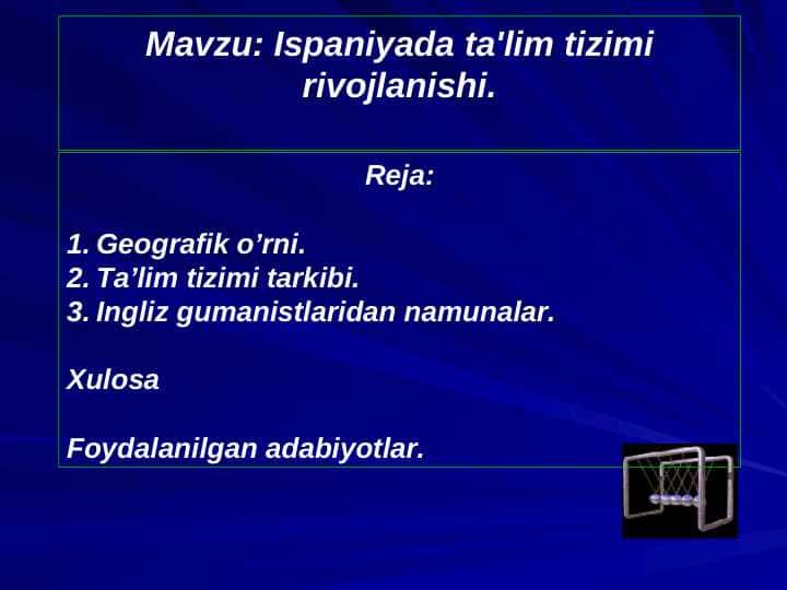 Ispaniyada ta'lim tizimi rivojlanishi