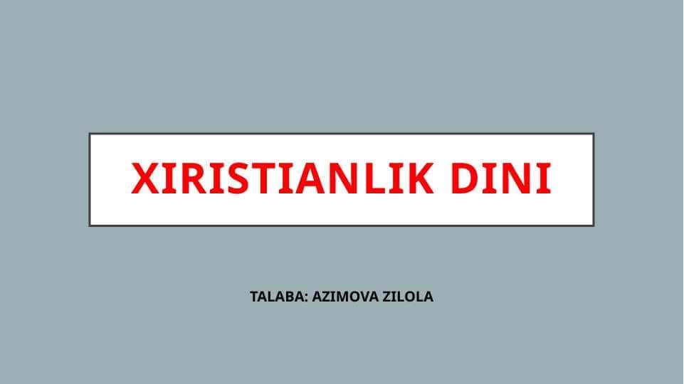 Xristianlik dini