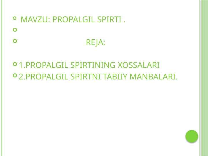 PROPALGIL SPIRTI