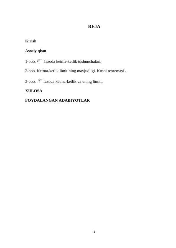 fazo va unda ketma-ketliklar