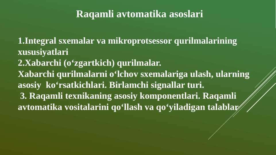 Raqamli avtomatika asoslari