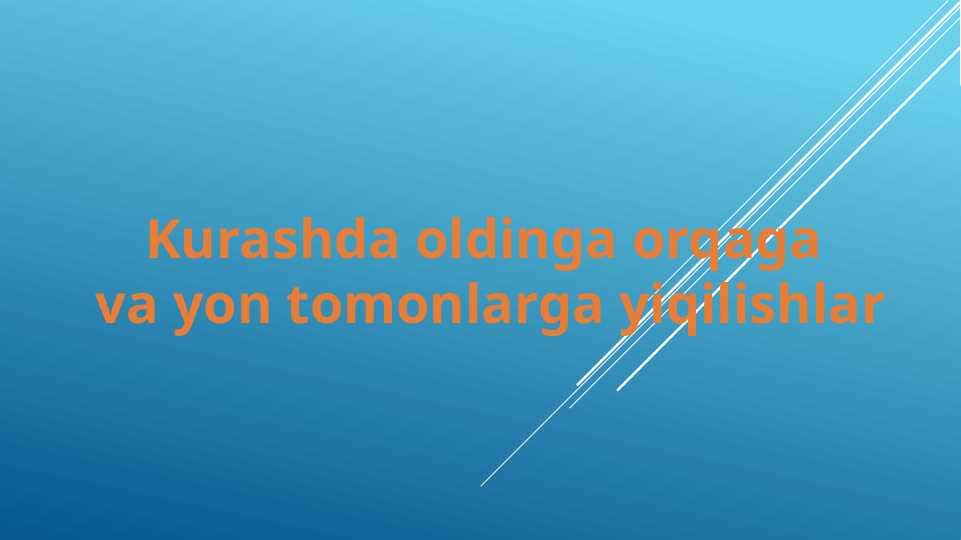 Kurashda oldinga orqaga va yon tomonlarga yiqilishlar