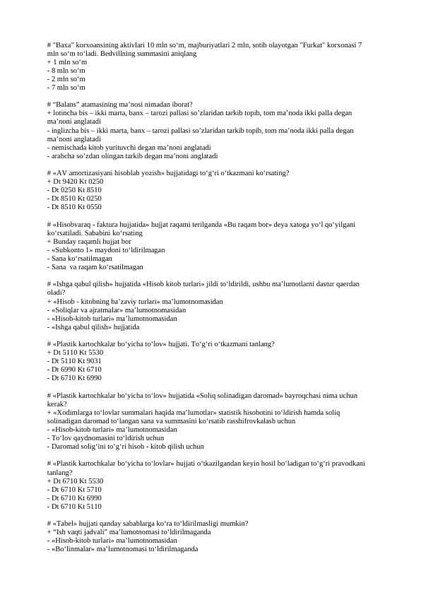 3-kurs_Buxgalteriya hisobi va audit(IQ_uz_V) test javobi bilan