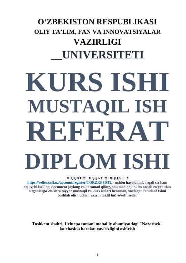 Toshkent shahri, Uchtepa tumani mahalliy ahamiyatdagi "Nazarbek" koʻchasida harakat xavfsizligini oshirish