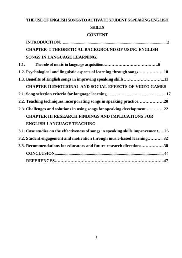 THE USE OF ENGLISH SONGS TO ACTIVATE STUDENT'S SPEAKING ENGLISH SKILLS