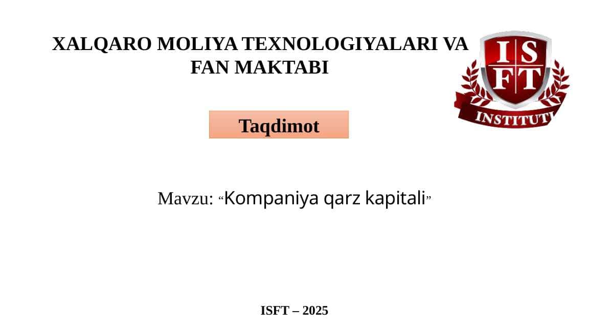 Kompaniya qarz kapitali