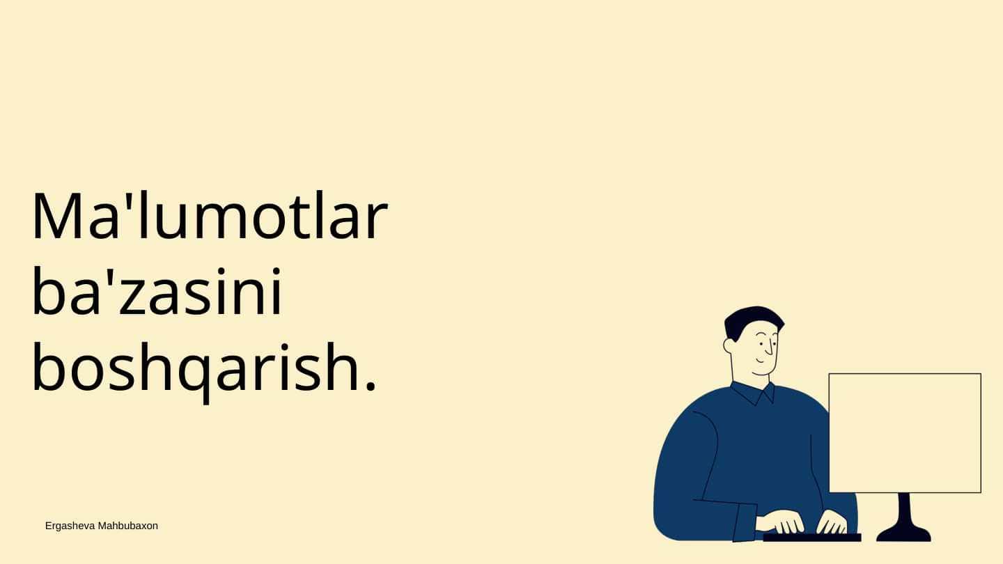 Ma lumotlar ba zasini boshqarish.