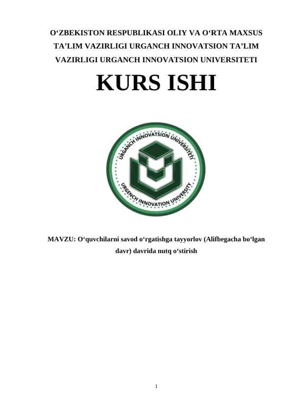 Oʻquvchilarni savod oʻrgatishga tayyorlov (Alifbegacha boʻlgan davr) davrida nutq oʻstirish