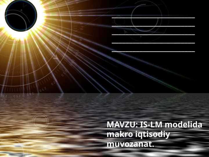 IS-LM modelida makro iqtisodiy muvozanat