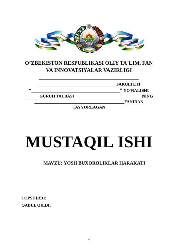 YOSH BUXOROLIKLAR HARAKATI