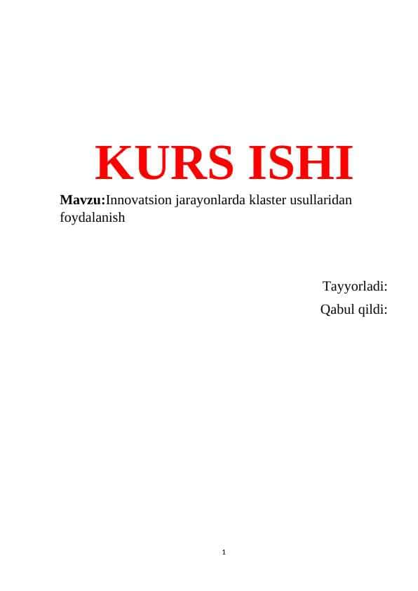 Innovatsion jarayonlarda klaster usullaridan foydalanish k.docx