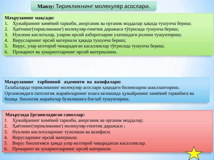 Тирикликнинг молекуляр асослари