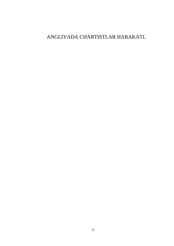 ANGLIYADA CHARTISTLAR HARAKATI