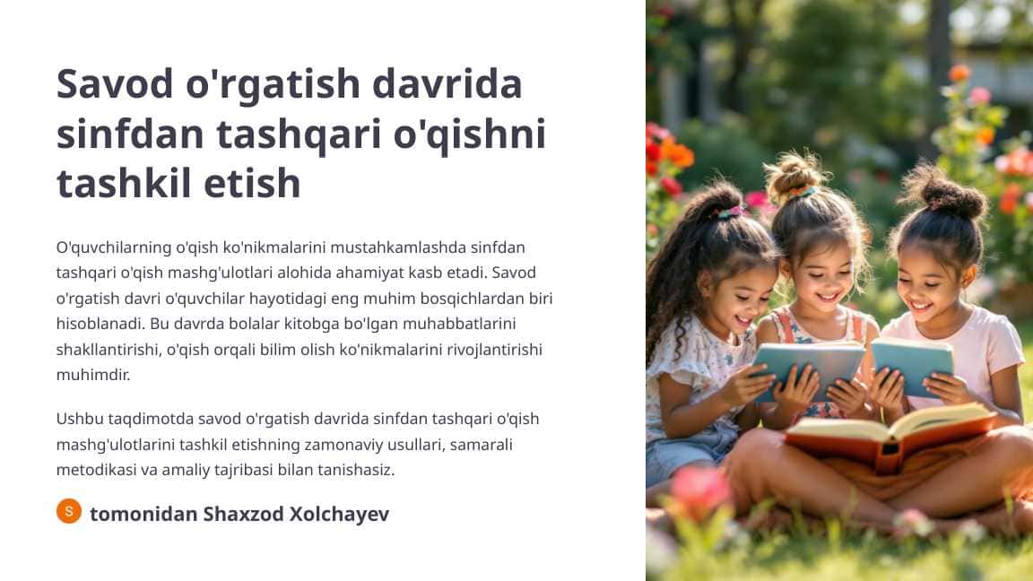Savod o'rgatish davrida sinfdan tashqari o'qishni tashkil etish