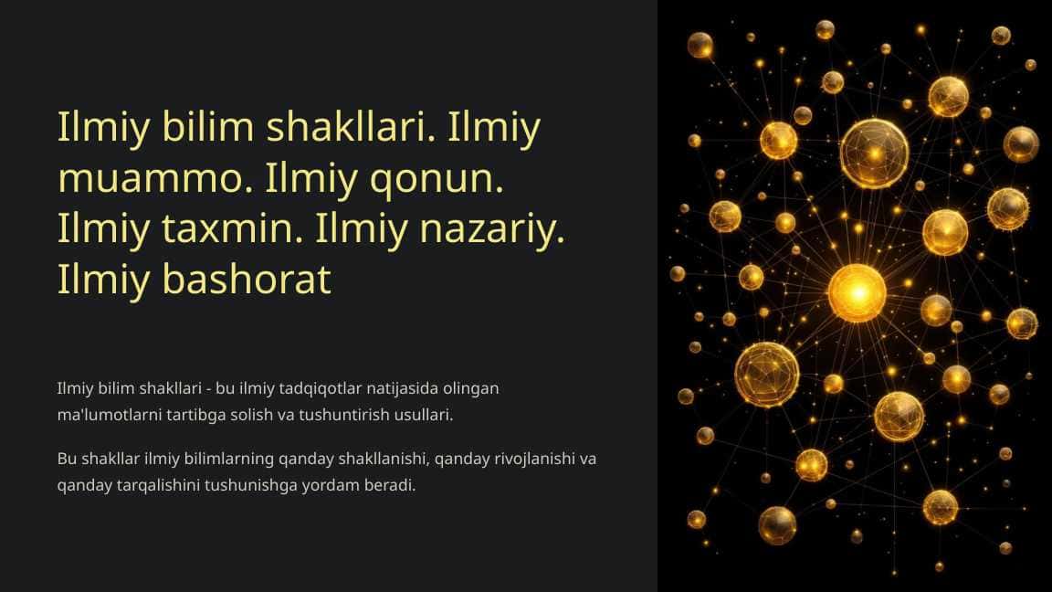 Ilmiy bilim shakllari. Ilmiy muammo. Ilmiy qonun. Ilmiy taxmin. Ilmiy nazariy. Ilmiy bashorat_9